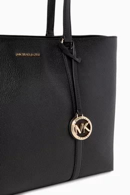 Buy Michael Kors Black Large Temple Tote Bag in Leather For Women