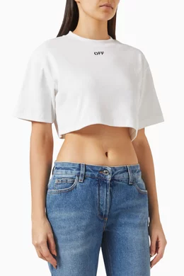 Off white crop tee shop