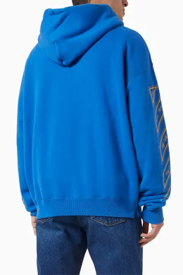 Buy Off-White Blue OW 23 Skate Hoodie in Cotton For Men Online