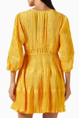 Buy Maje Yellow Robby Runched Mini Dress For Women Online Ounass Saudi