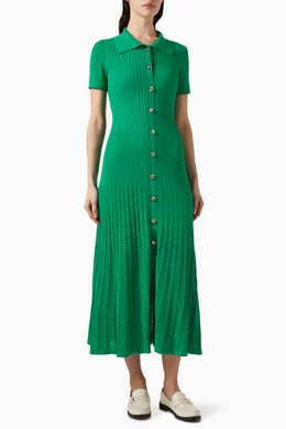 Buy SANDRO Green Lorel Shirt Dress in Viscose blend For Women Online Ounass Saudi
