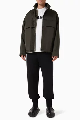 jil sander zip ジャケット Buy Jil Sander Green Padded Zip Jacket in Nylon-twill For Men