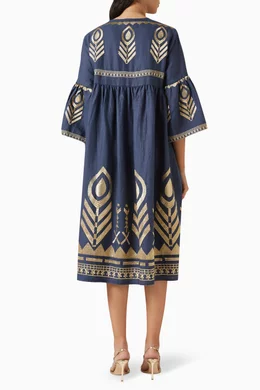 sachin and babi light blue dress GREEK ARCHAIC KORI EMBROIDERED OFF SHOULDER DRESS main image 1