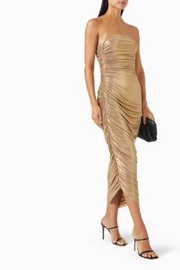 Buy Norma Kamali Gold Strapless Diana Gown For Women Online | Ounass Saudi