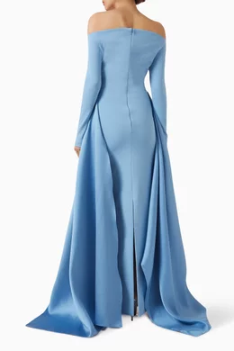 Buy Solace London Blue Irma Maxi Dress in Crepe For Women Online | Ounass  Saudi