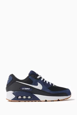 Buy Nike Blue Air Max 90 Sneakers in Leather For Men Online Ounass Saudi