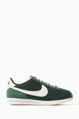 Buy Nike Green Cortez TXT Sneakers in Suede Nylon For Women