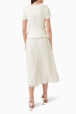 Buy Self-Portrait Neutral Belted Midi Dress in Chiffon Boucle For Women  Online | Ounass Saudi