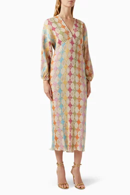 Buy Never Fully Dressed Multicolour Emma Geo-printed Midi Dress 