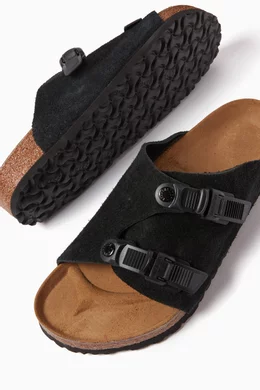 Buy Birkenstock Black Zürich Tech Sandal in Suede Leather For Men
