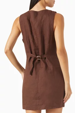 Buy Posse Brown Emma Button-Down Mini Dress in Linen For Women Online |  Ounass Saudi