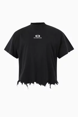 Buy Balenciaga Black Unisex Unity Sports Icon Cropped Large Fit T