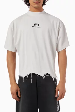 Tシャツ・カットソー Balenciaga Unity Sports Icon T-Shirt Oversize White Black Unity Sports Icon Oversized T-shirt in Faded Black/white