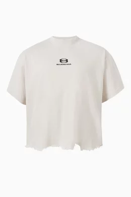 Buy Balenciaga White Unisex Unity Sports Icon Large Fit Cropped T