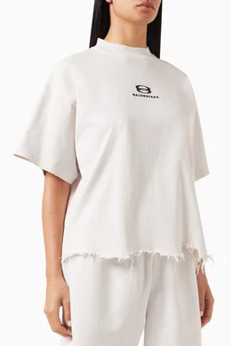 Buy Balenciaga White Unisex Unity Sports Icon Large Fit Cropped T