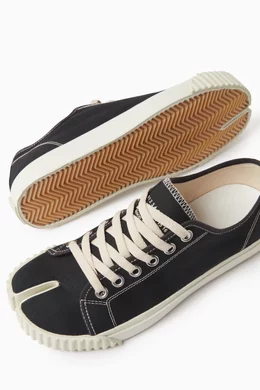 Buy Maison Margiela Black Tabi Sneakers in Canvas For Men Online