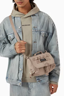 Buy Balenciaga Neutral Army Messenger Bag in Recycled Nylon For