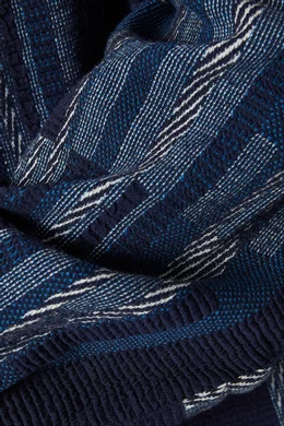 Buy Kith Blue Geometric Cohen Shirt in Cotton Knit For Men Online