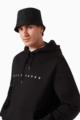 Buy Daily Paper Black Logo Ebucket Hat in Nylon For Men Online