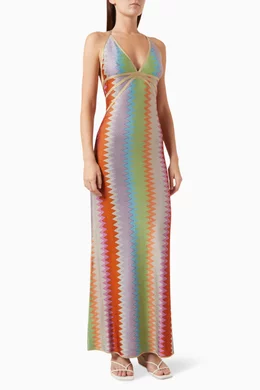 Buy Alexis Multicolour Enna Halterneck Maxi Dress in Crochet-knit For Women  Online | Ounass Saudi