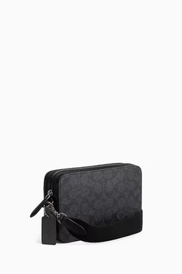 Buy Coach Black Charter Crossbody 19 Bag in Signature Coated