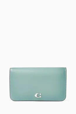 Coach accordion card case with chain top