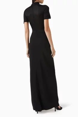 Buy Christopher Esber Black Fusion Ruched T-shirt Gown For