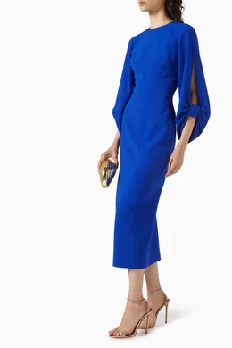 irene blue dress Surf Blossom Irene Smocked Midi Dress  Sugarlips