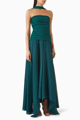 green emerald velvet dress Savi Dress Brown by CHATS by C.DAM for Hire