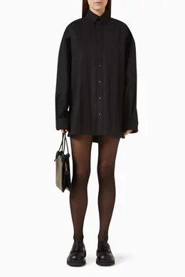 Buy Wardrobe.NYC Black Mini Shirt Dress in Cotton Drill For Women Online |  Ounass Saudi