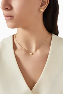 Buy Coach Gold C Pearl Necklace Earrings in Gold-plated BrassSet