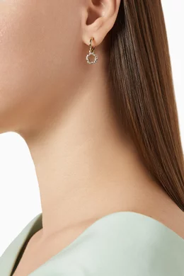 Buy Coach Gold Pave Tea Rose Huggie Earrings in Gold plated Brass For Women Online Ounass Saudi