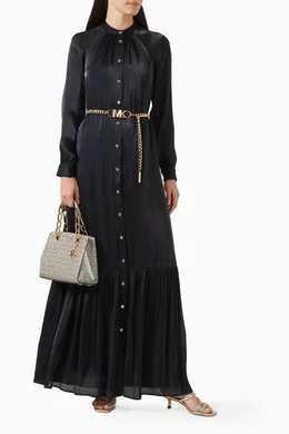Buy Michael Kors Black Kaftan Maxi Dress in Crinkled Georgette For Women Online Ounass Saudi