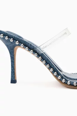 【関税&送料込】Alexander Wang Nova 85 Sandal ALEXANDER WANG Black Nova Studded Slingback Sandal Heels