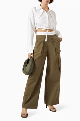 Buy Alexander Wang Green Cargo Rave Pants in Cotton-twill For