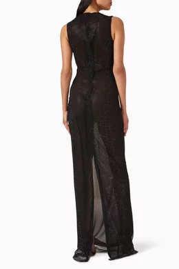 Sleeveless Maxi Dress in Crystal-net