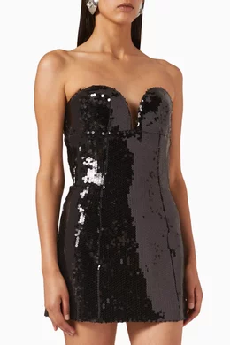 knee length dresses for ladies Monot Asymmetrical Mini Dress XXL / Black