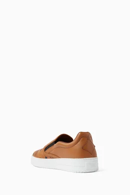 Buy MCM Brown Neo Terrain Slip-on Sneakers in Visetos For  display picture 3