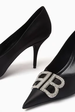 Buy Balenciaga Black BB Knife 80 Embellished Pumps in Satin For Women Online Ounass Saudi