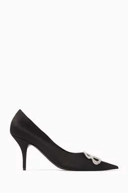 Buy Balenciaga Black BB Knife 80 Embellished Pumps in Satin For Women Online Ounass Saudi
