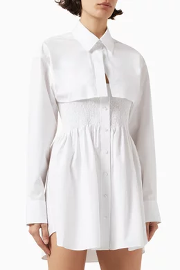 alexander wang smocked mini dress with overshirt Buy Alexander Wang.t White Smocked Mini Dress with Overshirt For Women  Online