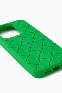 Buy Bottega Veneta Green iPhone 15 Pro Phone Case in
