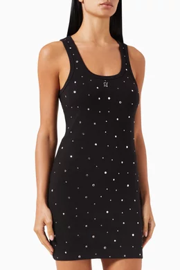 Buy Giuseppe di Morabito Black Rhinestone-embellished Mini Dress in  Stretch-cotton For Women Online | Ounass Saudi