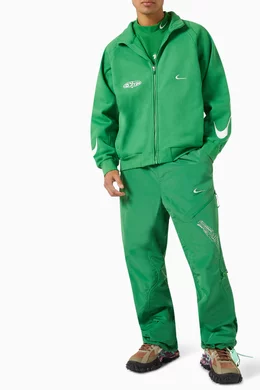 Buy Nike Green x Off-White Zip Track Jacket in Fleece For Men