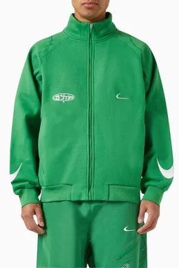 Buy Nike Green x Off White Zip Track Jacket in Fleece For Men Online Ounass Saudi