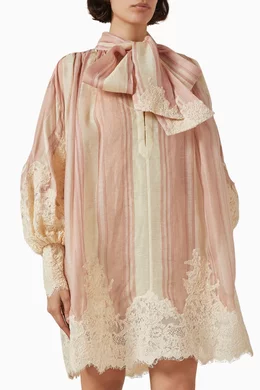 Buy Zimmermann Multicolour Natura Mini Dress in Linen-silk For Women Online  | Ounass Saudi