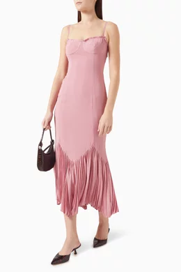 Buy Reformation Pink Aiko Midi Dress in Georgette For Women Online | Ounass  Saudi