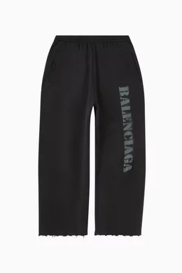 Buy Balenciaga Black Unisex Stencil Type Baggy Sweatpants in