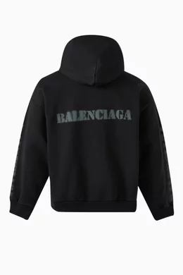Buy Balenciaga Black Unisex Stencil Type Medium-fit Hoodie in Archetype  Fleece For UNISEX Online | Ounass Saudi