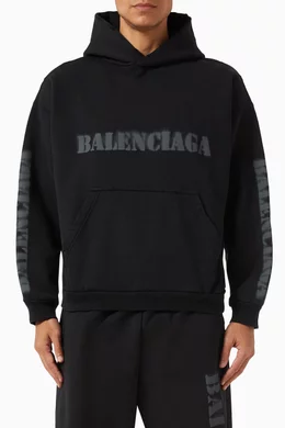 Buy Balenciaga Black Unisex Stencil Type Medium-fit Hoodie